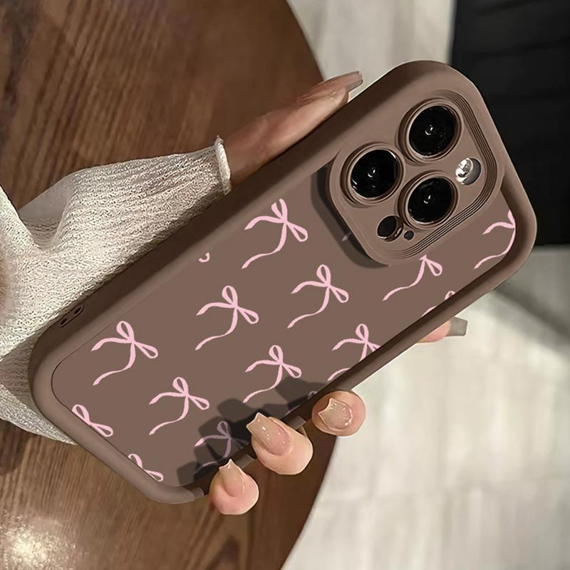 Bowknot Pattern Phone Case Casing, Cute Anti-drop Cellphone Protective Case, Total Protective Shockproof Mobile Phone Cover for iPhone 11 12 13 14 15 16 Pro Max/Pro/Plus