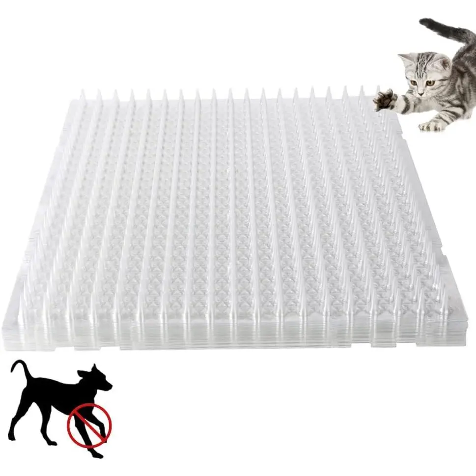 16" x 13"  Spike Mat Outdoor Indoor  Deterrent Scat Mat Keep Cats/Dogs Off Counter  Deterrent  Mats Plastic Mats with Spikes (18.3 Sq.ft) (10)