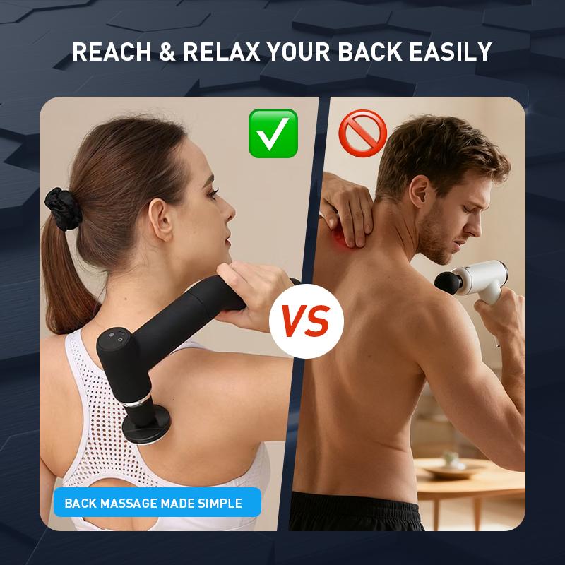 Massage Gun with Heat Deep Tissue Body Massager for Pain Relief,Muscle Percussion Massage Gun, Birthday Gifts for Men Women Dad him Handheld Message Gun with 6Heads&Silent