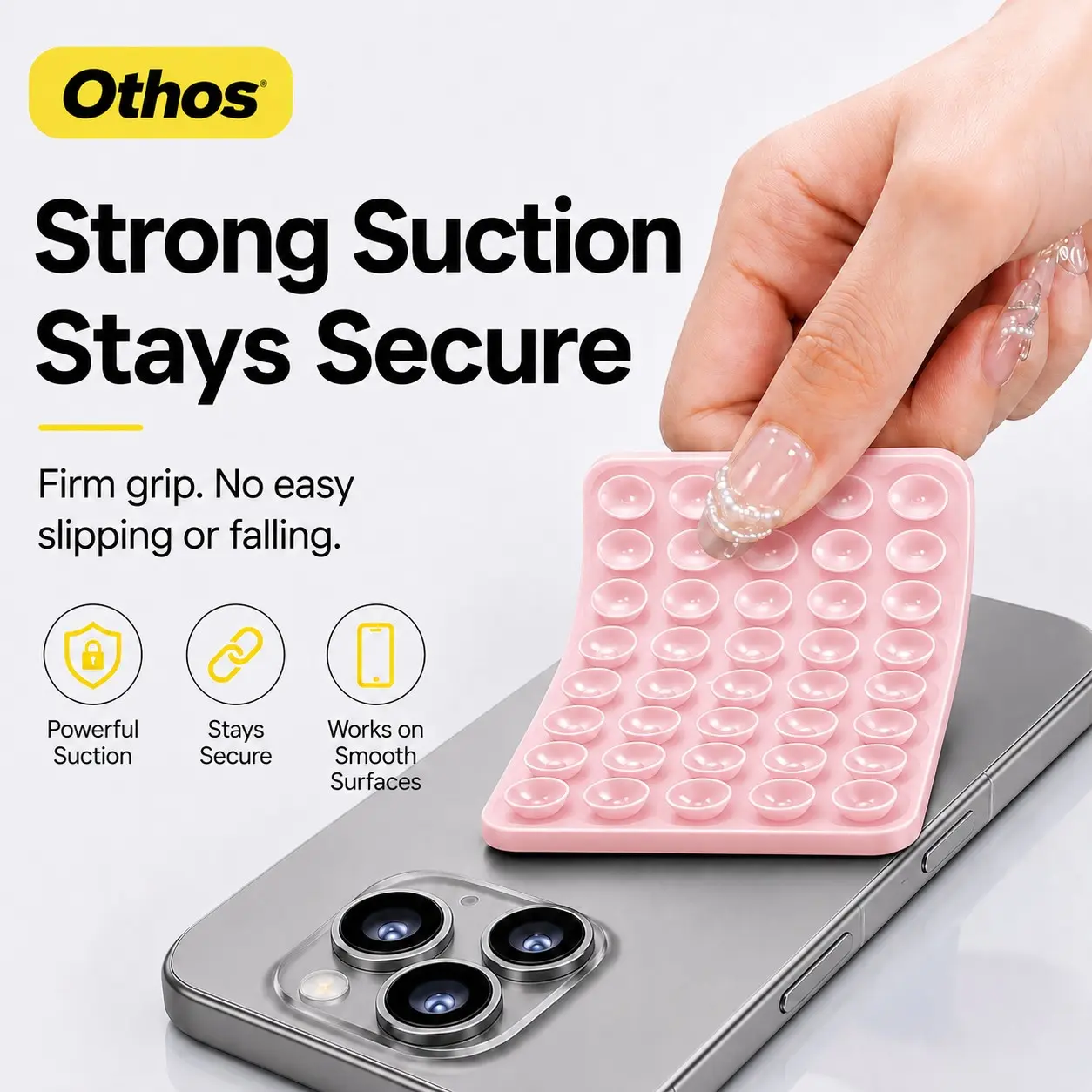 1Pc Silicone double-sided suction cup phone case back detachable bracket, with 40 super suction cups on the back of the phone case, suitable for travel essentials, school return season essentials, camping vacation essentials