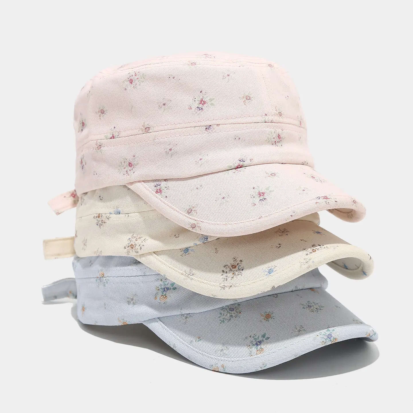 Women's Vintage Cadet Hat, Floral Small Flower Patterned Cotton Military Cap, Adjustable Sun Protection Hat for Daily Outdoor Travel, Accessories For Women, Hats For Women