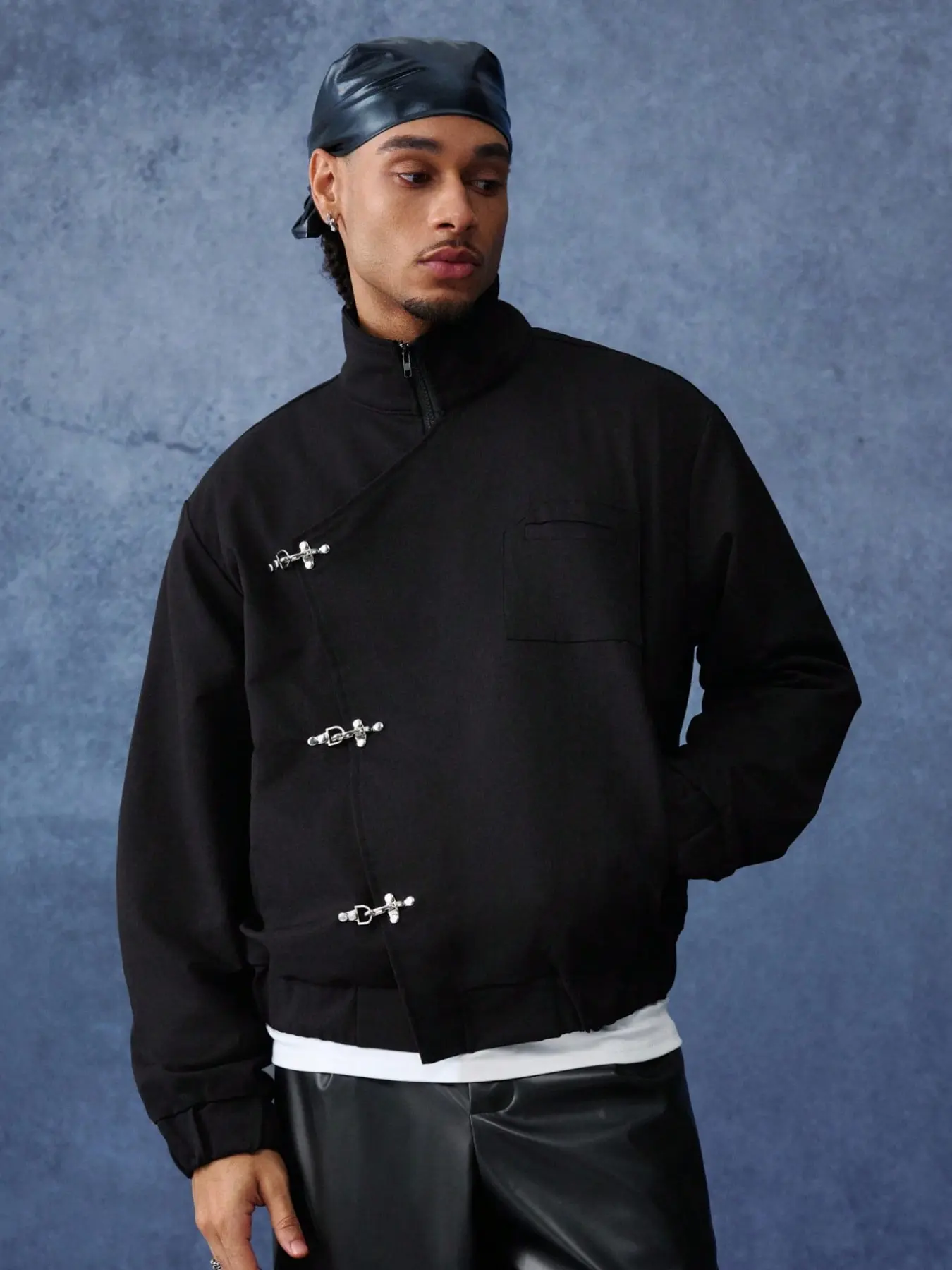 Men's Dark Tech Pilot Jacket, Cleanfit Minimalist Style, Unisex Couple, Luxury Streetwear, Perfect Gift for Holidays