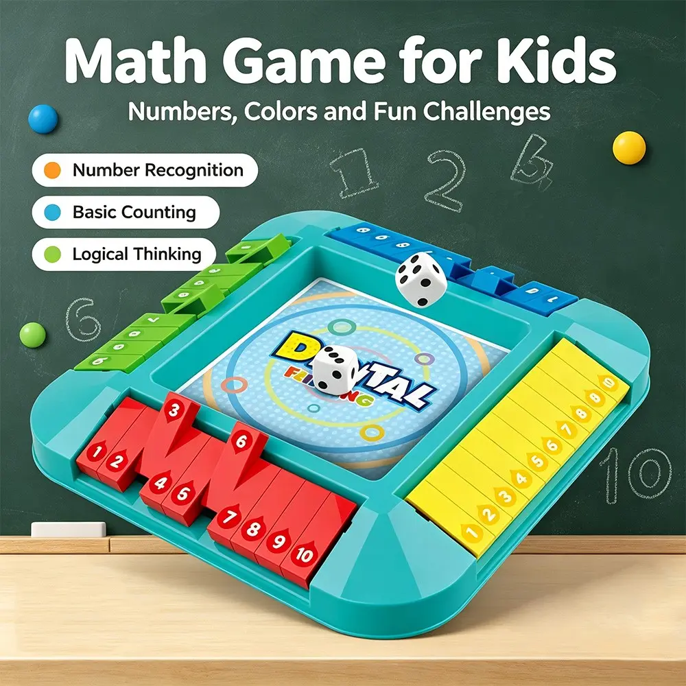 Math Learning Educational Toy, Addition Counting Board Game, Classroom & Family Game, Back to School Must Have, Fun Math Activity