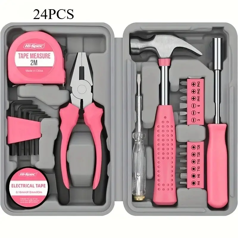 24-piece tool combination set - adjustable pliers, wrench, hammer - home multi-functional repair toolbox - Multifunctional Tool Kit