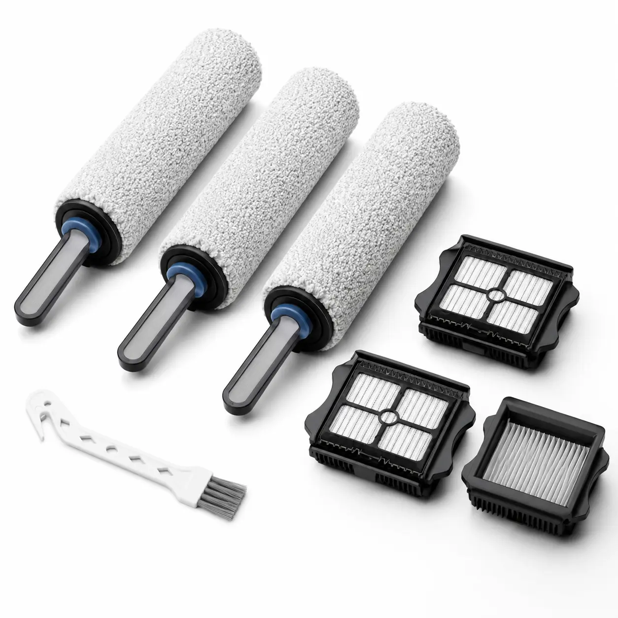 Replacement Brush Roller & HEPA Filters for Tineco Floor One S5| Compatible with Tineco Floor ONE S5 Blue & S5 Pro 2 (NOT for S5 Combo).Includes 3 replacement roller brushes and 3 filters.