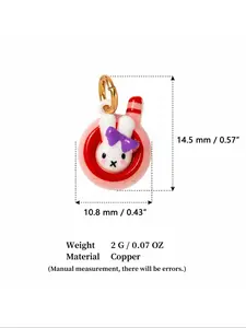 1pc Rural Fairy Rabbit Enamel Pendant, 3D Changeable Rabbit Charm, Gift for Craft Lovers and Animal Enthusiasts, DIY Jewelry Accessory