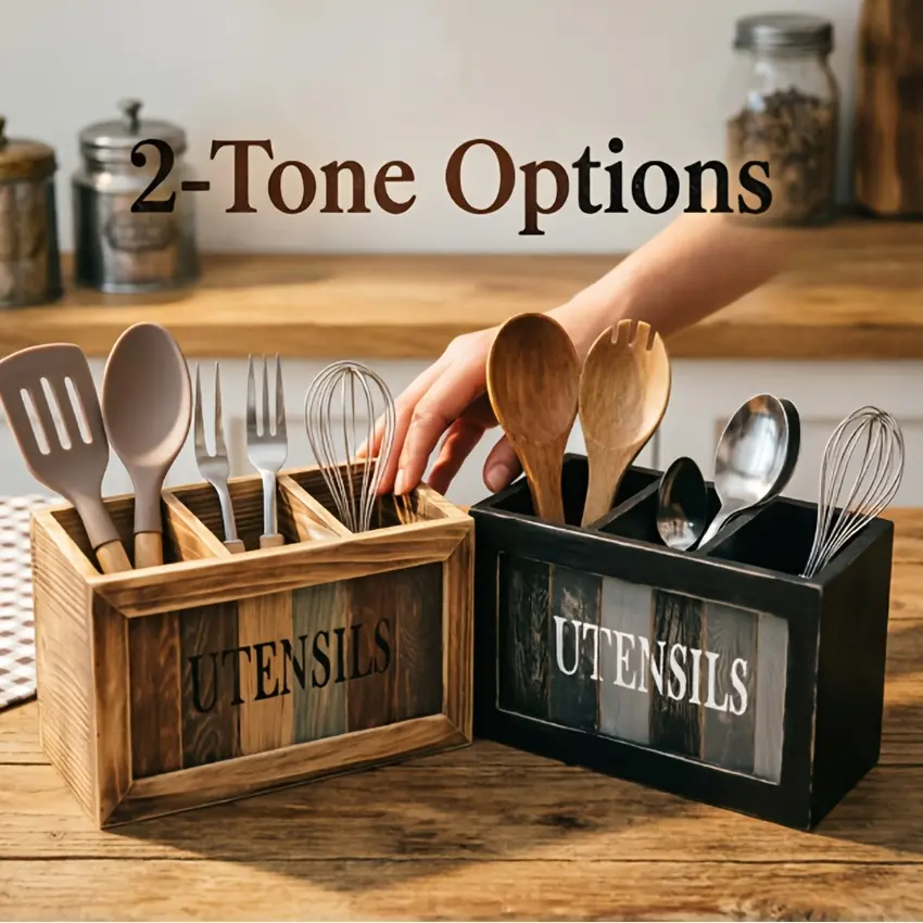 2026 new model kitchen wooden storage box, tableware storage rack, desktop chopstick organizer, cooking storage box, countertop kitchen utensil rack, kitchen storage