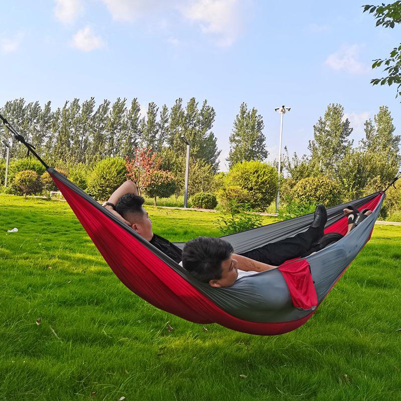 Outdoor quick-opening mosquito net hammock Outdoor single and double nylon spinning camping swing anti-rollover essentials