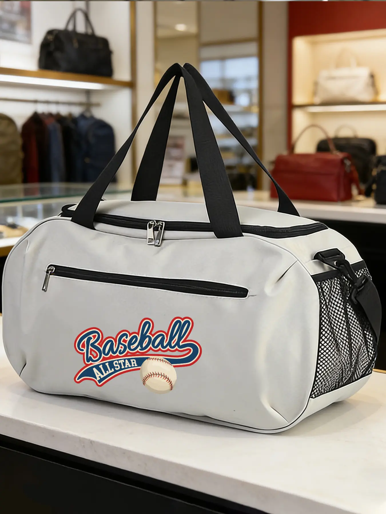 Baseball All-Star Pattern Crossbody Bag, Sports Shoulder Bag, Basketball Bag, Suitable for Daily Sports and Commuting. Durable with Large‑capacity Space, Adjustable Shoulder Strap, Trendy Fashion Item, An Ideal Gift.