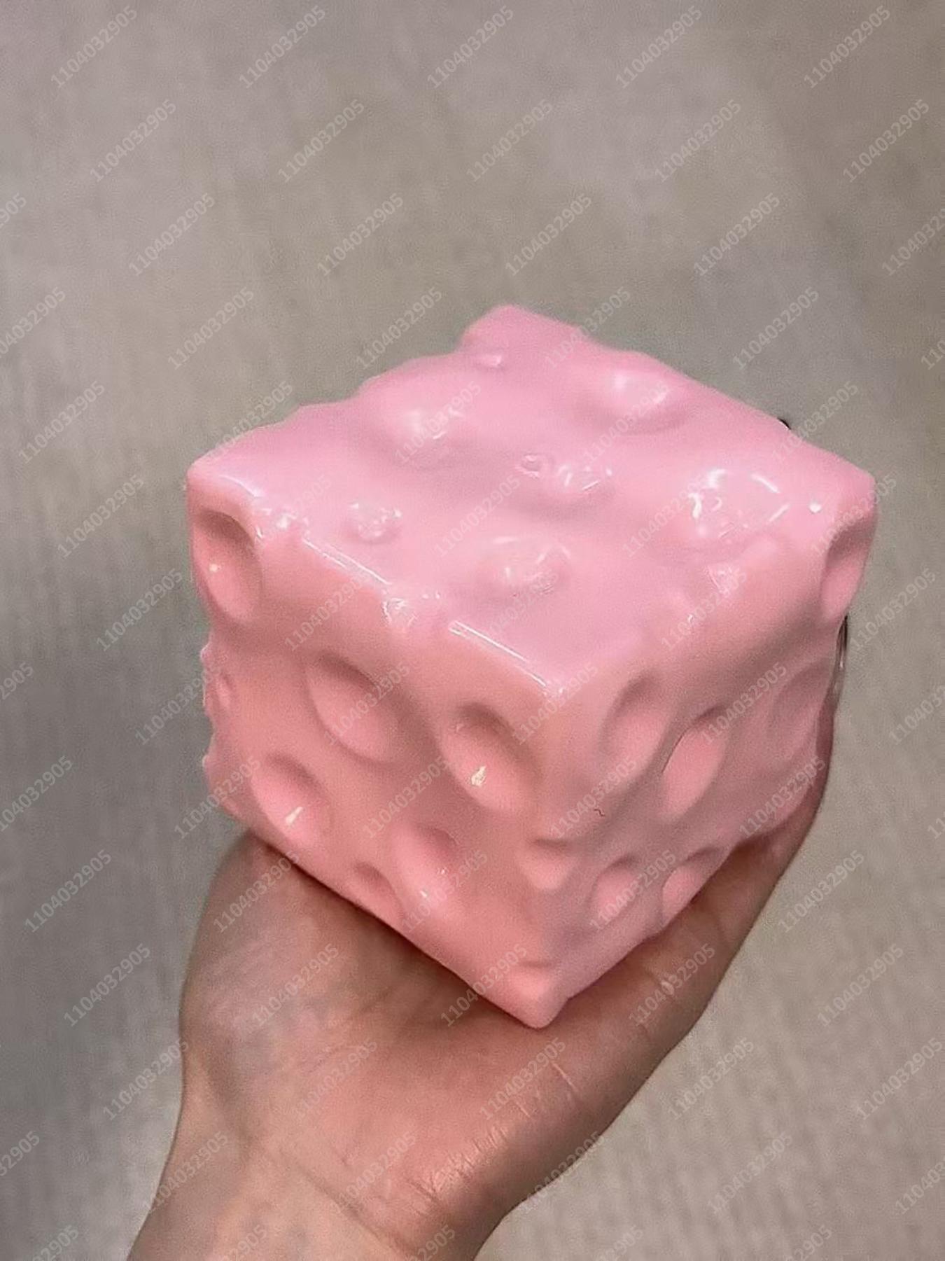 Jumbo Cheese Cube Stress Ball Big Cheese Shapeable Squeeze Ball Non-Bounce Fidget Toy ASMR Sensory Anti-Stress Christmas Gift