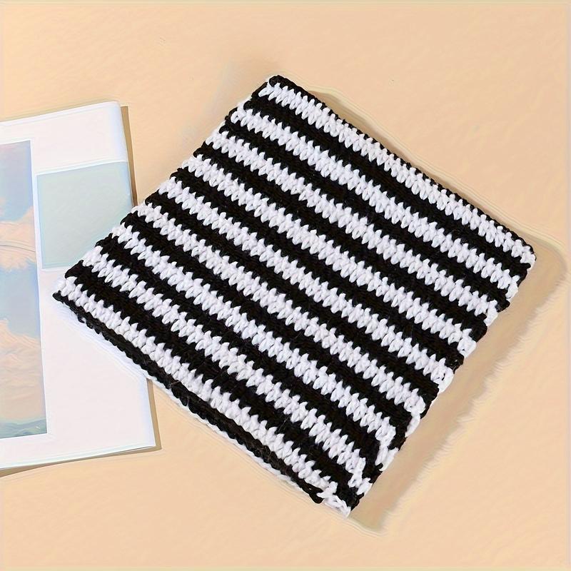 1pc Little Devil Cat Ear Pure Handmade Crochet Knitting Bean Hat Unisex Outdoor Street Casual Fashion Hip-hop Hat Cool Versatile Hood Machine Washable