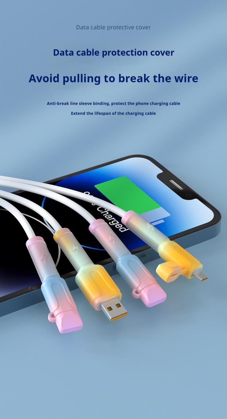 Data cable protective cover, charging cable protective cover, anti-break connector protective cover, suitable for IOS and Android phone charging cables