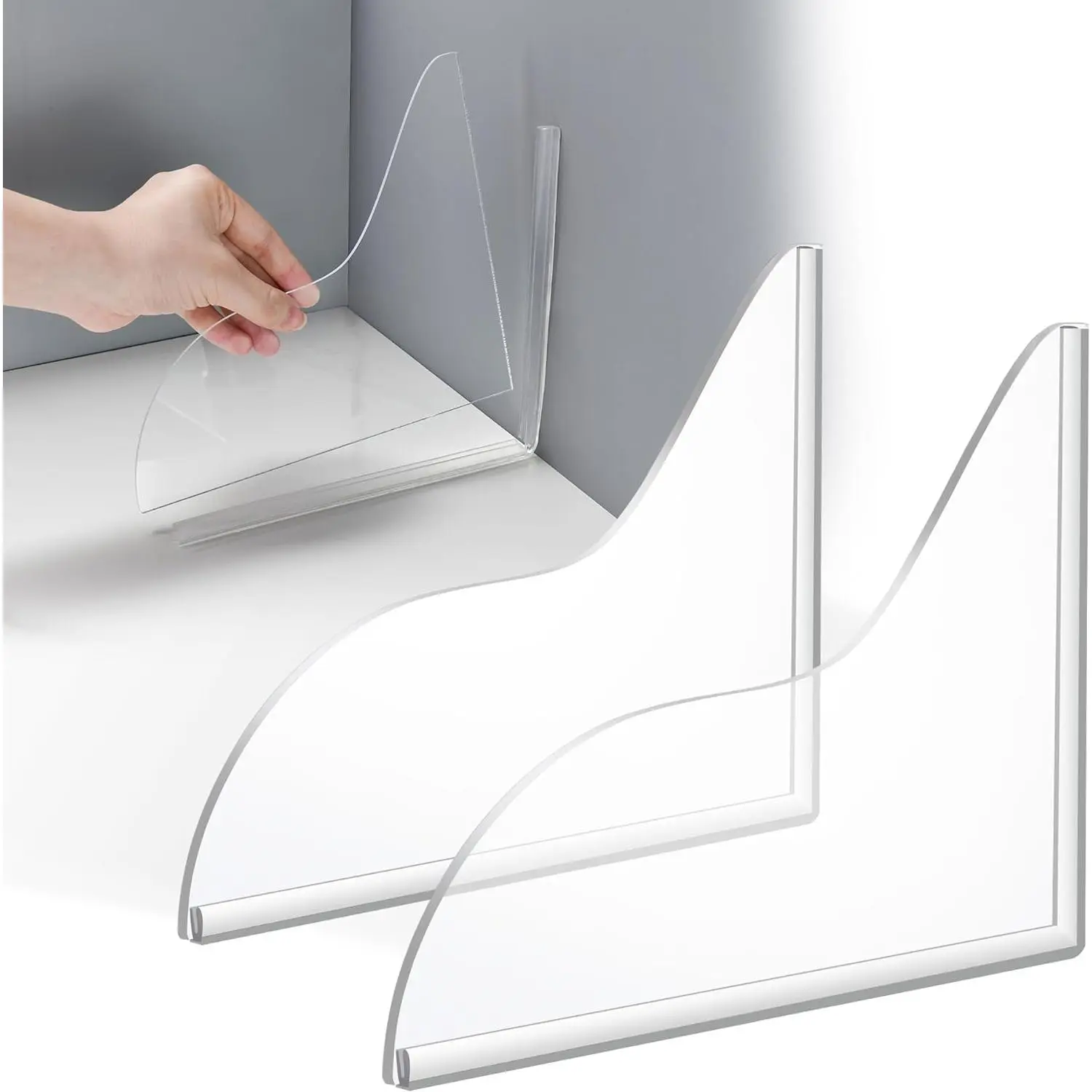 Shower Splash Guard, 2 Pack Bathtub Shower Water Splash Guards Silicone Bathtub Splash Guard Self-Adhesive Waterproof Shower Guards to Keep Water in Shower