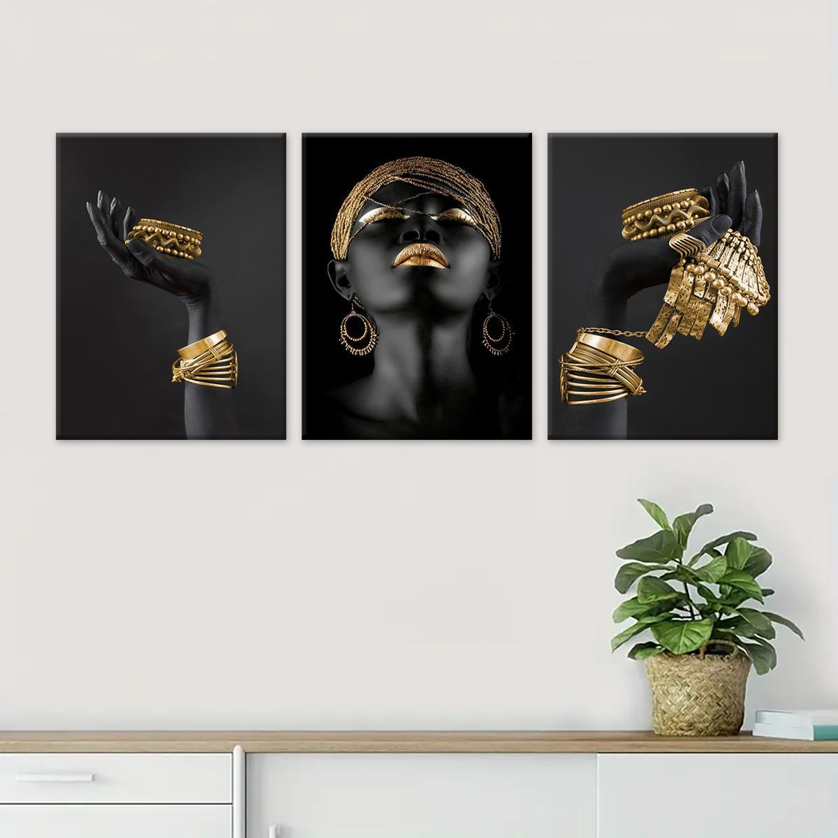 Wooden Framed Canvas Painting, 3 Counts/set Modern Art Wall Decoration, Artistic Fashion Figure Pattern Wall Art for Home Living Room Bedroom Office