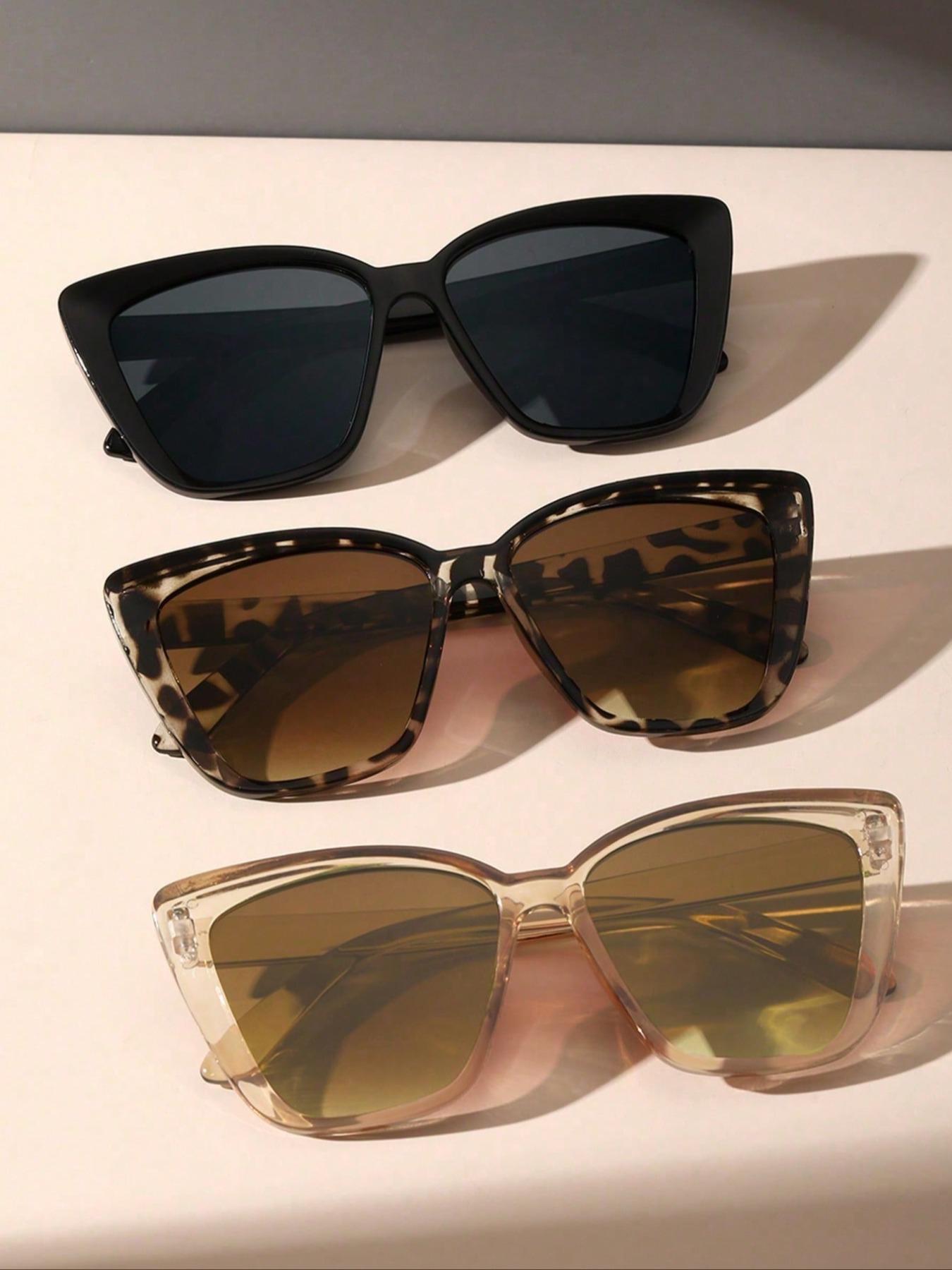 Women's Fashionable Leopard Pattern Sunglasses, Tortoiseshell Sunglasses, Trendy Casual Sunglasses for Everyday Use, Fashion Accessories for Outdoor Activities