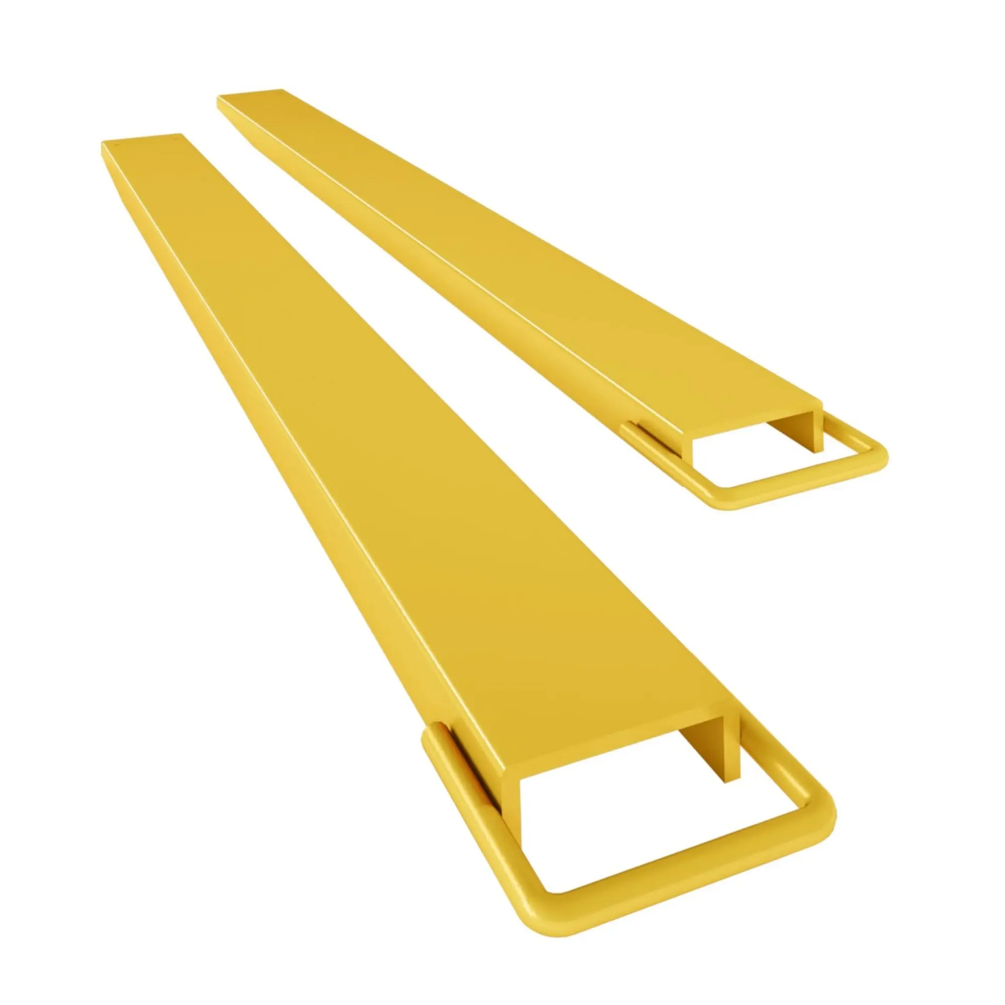 GARVEE Heavy Duty Steel Pallet Forklift Extensions in Various Lengths (60" to 96") and 4.5" Width, Ideal for Forklift Trucks, Available in Yellow and Orange Colors, Durable and Reliable for Heavy Loads.