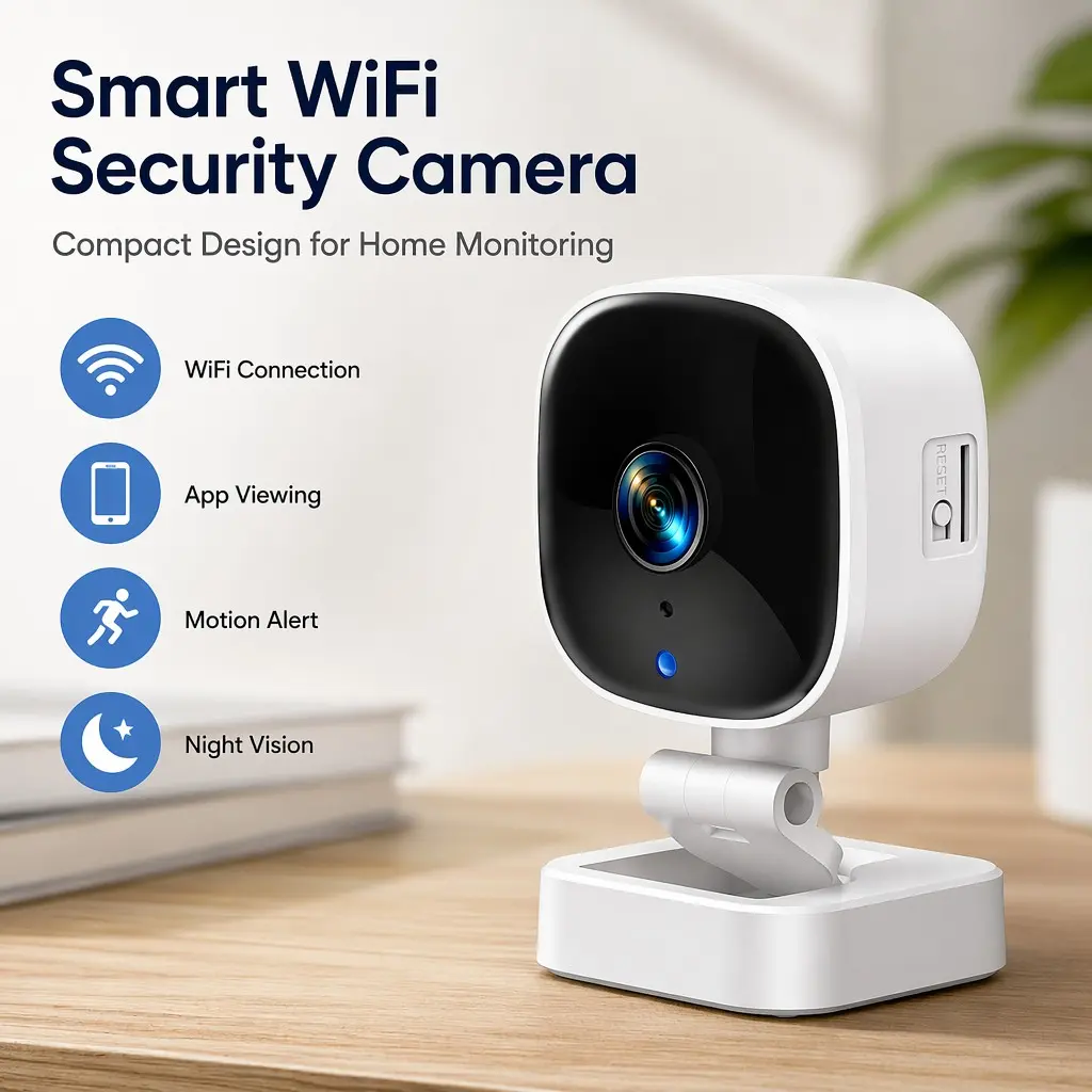 Livpet K7 Mini WiFi Security Camera, Two-Way Voice, Motion Detection, Night Vision, Remote Viewing Via APP, SD Card Optional, Home Pet Monitoring