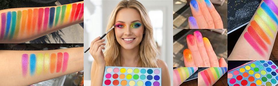 39 Color Rainbow Eyeshadow Palette - Professional Makeup Matte Metallic Shimmer Eye Shadow Palettes - Ultra Pigmented Powder Bright Vibrant Colors Shades Cosmetics Set