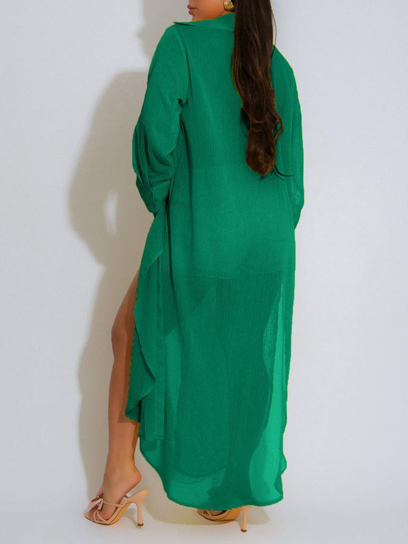 Women's Solid Color Button Front Shirt & Shorts Two-Piece Set, Casual Fashion Cozy Breathable Outfits for Daily Outdoor Wear, Women Clothes for Summer