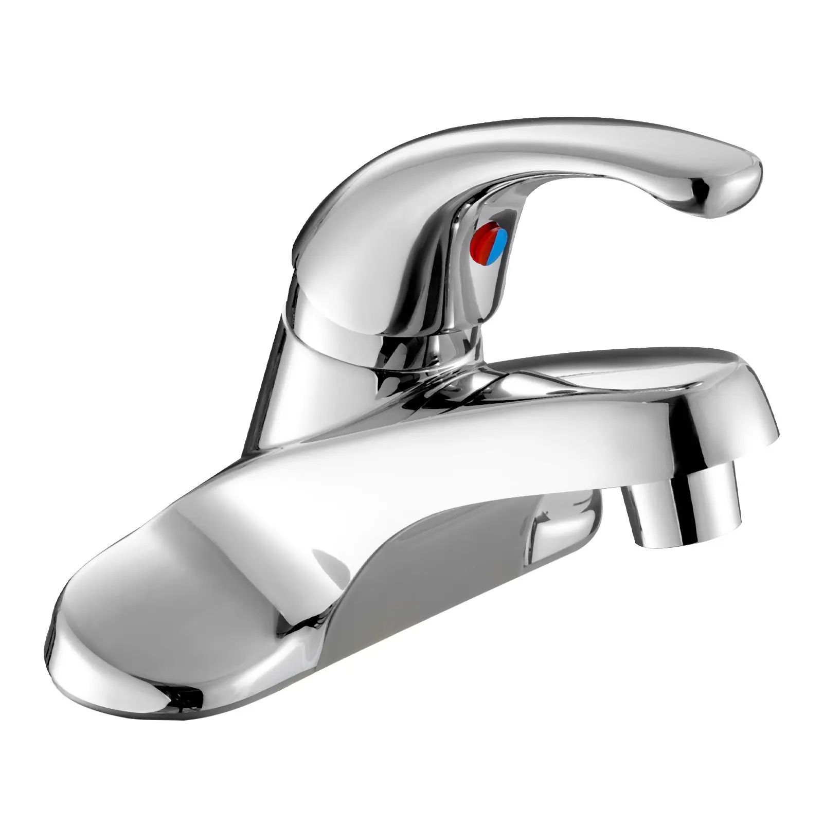 VEVOR Single Handle Sink Faucet, Chrome-Plated Silver Single Handle Bathroom Faucet, Kitchen Water Faucets with Overflow 1 or 3 Hole, Suitable for Bathroom, RV, Bar Sink, Public Restroom, Press-Type