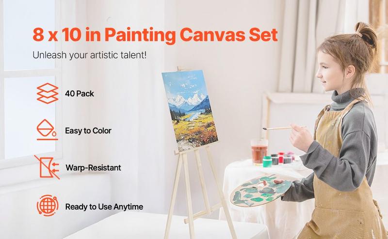 VEVOR Canvas Boards for Painting 40 Pack 8 x 10 Inch Blank Canvases for Painting