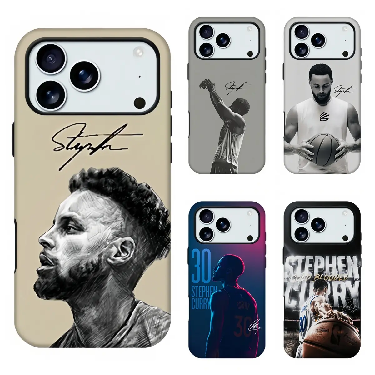 Stephen Curry Basketball Star Phone Case,Sports Basketball Fan Aesthetic Phone Shell,Curry No.30 Signature Sketch Art Print  Protective Cover Compatible For iPhone11 12 13 14 15 16 17 pro max and Samsung S21-S26 .Perfect for Her/Him lovely stylish gift