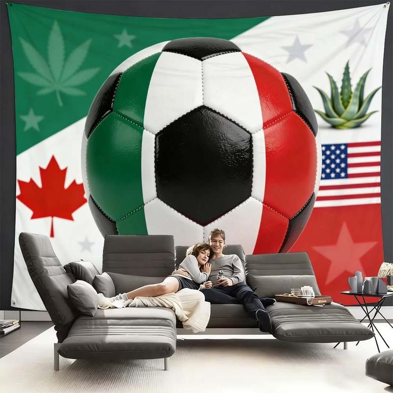 1 pc microfiber FIFA World Cup Soccer Ball Tapestry Wall Hanging Colorful Flag Print Home Decor for Living Room Dining Room Bedroom Outdoor Holiday Decorations Enhance Atmosphere Tapestry Background Cloth Hanging Cloth Wall Cloth Decorative Cloth