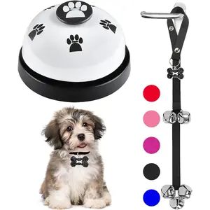 2 Pack  Door Bells,  Doorbell to go Outside Puppy   for Dogs to Ring to go Potty, Puppy Toilet   Jingle Bells for Door Knob (Black)