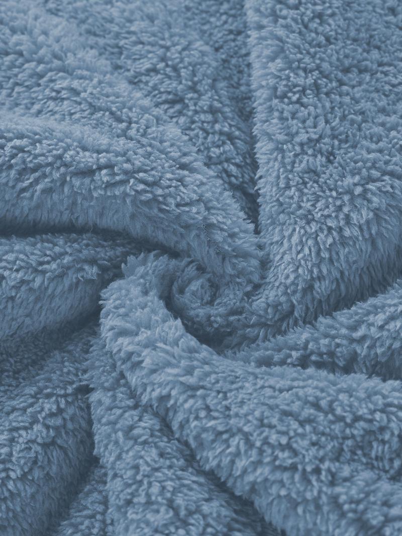 Women's Hooded Plush Jacket with Pockets & Drawstring, Casual Fitted Zipper Outerwear for Spring Autumn Winter All Seasons