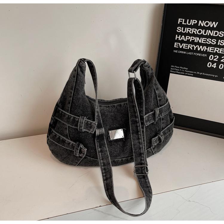 New Fashion Large Capacity Denim Crossbody Shoulder Bag for Women Casual Storage Bag Textured Casual and Versatile Coach Bag