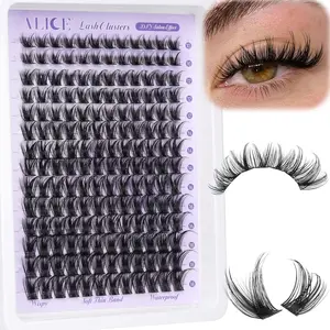 Lash Clusters Wispy Eyelash Clusters 10-18mm 168pcs Cluster Eyelash Extensions Natural Volume Lash Extensions DIY Individual Lashes with Soft Thin Band