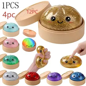 Random Glitter Dumpling Toy, Boxed Slow-Return Sensory Stress Relief, Soft Mystery Glitter Dumpling, Kneadable Pressure Release Toy, Dumpling Squishy Fidget