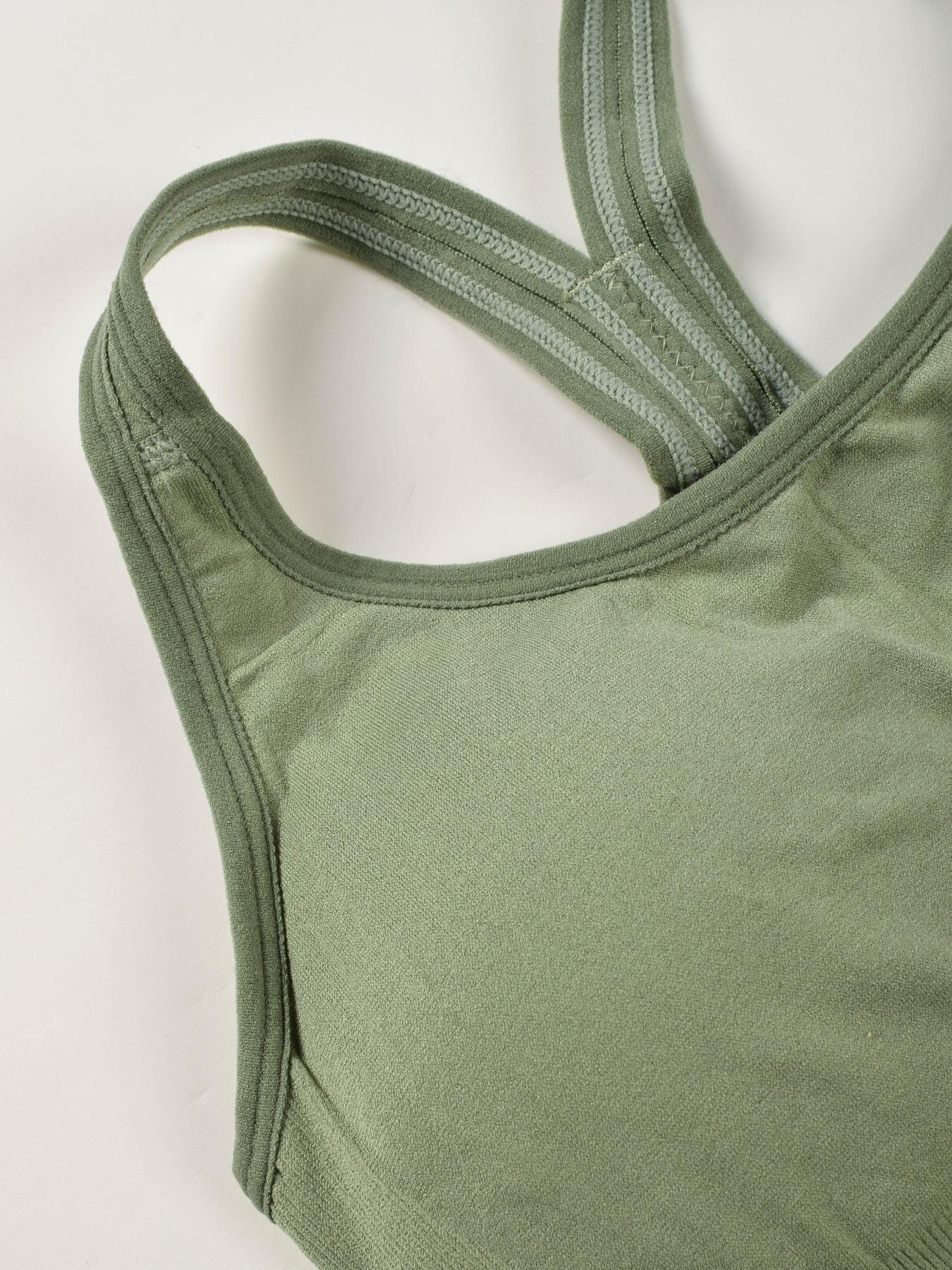 Women's Solid Wireless Bralette, Comfortable Breathable Backless Bra for Sports and Daily Wear, Medium Support Lingerie for All Seasons, Yoga Bra