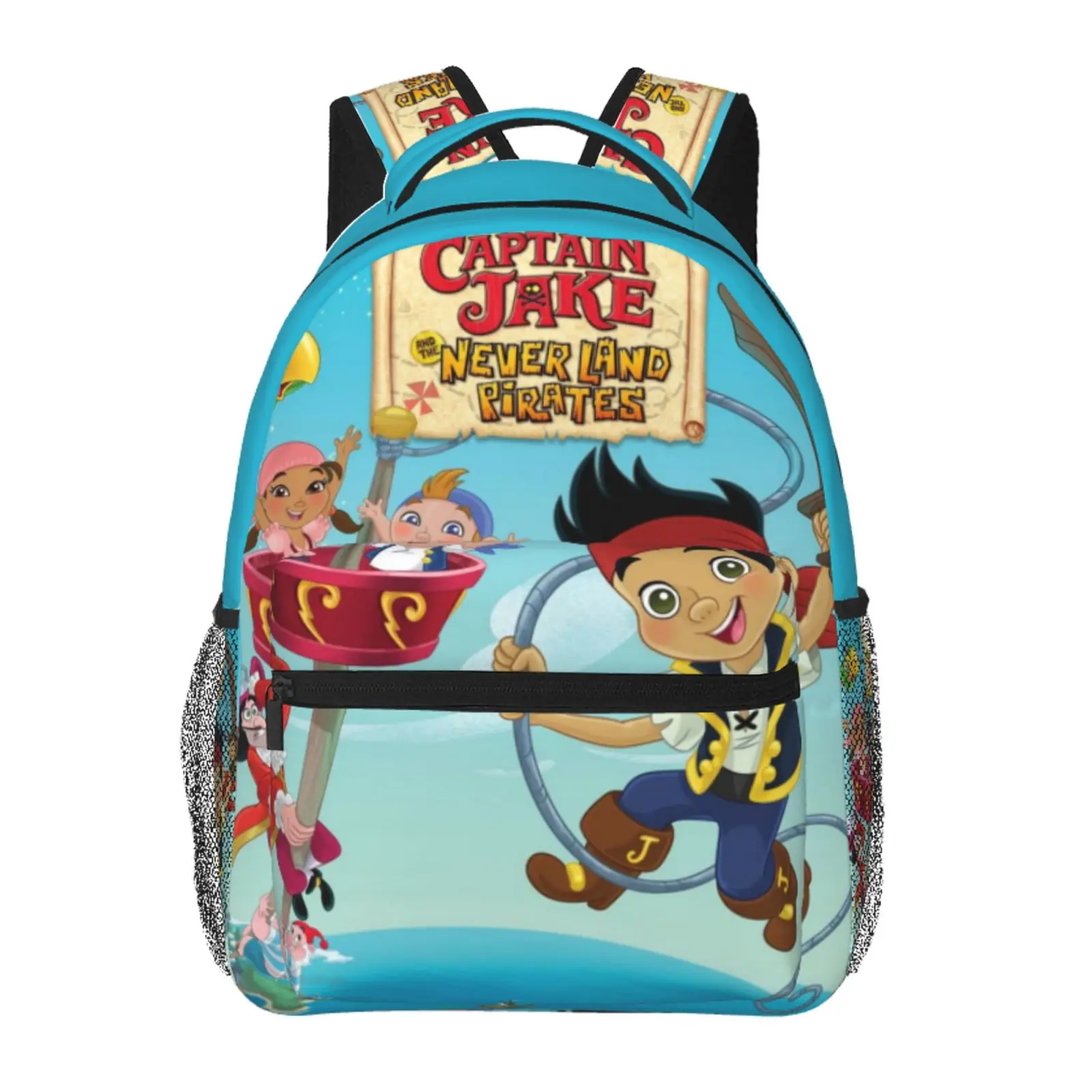 Anime jake and the neverland pirates Backpack, School bag Cute Girls Boys Teens Backpacks Kawaii Kids Lightweight backpack with adjustable straps Bookbag with office Travel, School, College, Work
