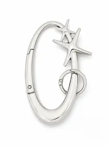 Star Keychain with Free Keyring Trendy Silver Pendant Hip Hop Streetwear Accessory Gift for Music & Fashion Lovers