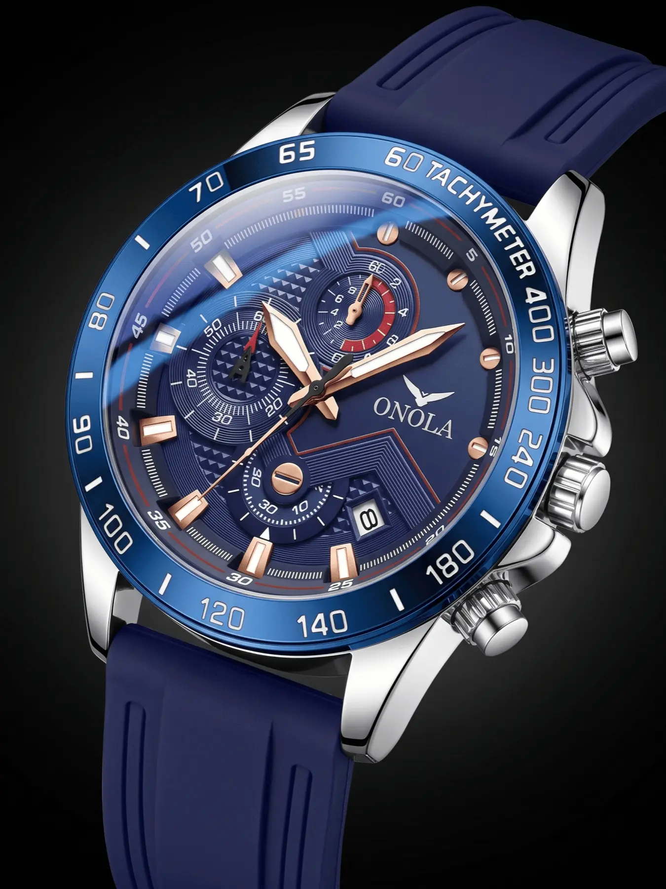 ONOLA Men Round Chronograph Quartz Wrist Watch Male Business Watch Luxury Fashion Trendy Quartz Watch Male Sports Watch Daily Gift Watch For Gentleman