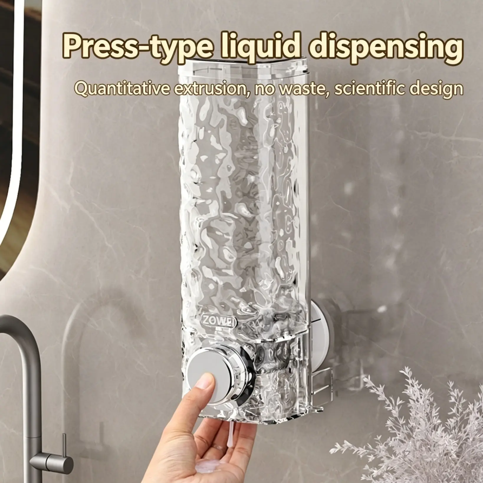 No Drill Wall-mounted Liquid Dispenser Made of ABS, Multipurpose Soap Pump Dispenser for Hand Soap, Shower Gel, Shampoo and Conditioner, Perfect for Bathroom, Kitchen, Market, Hotel & Restaurant