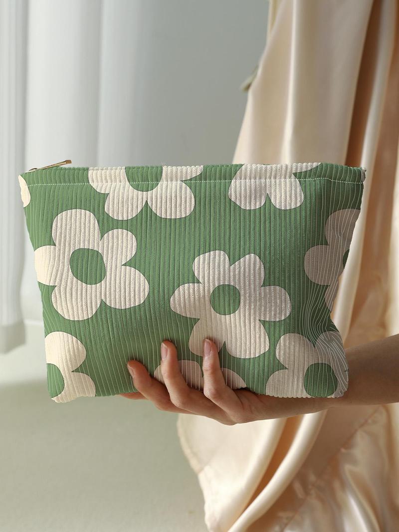 Floral Pattern Makeup Bag, Casual Versatile Storage Bag, Travel Makeup Bag, Handheld Cosmetic Pouch, Suitable for Women and All Kinds Of Occasions