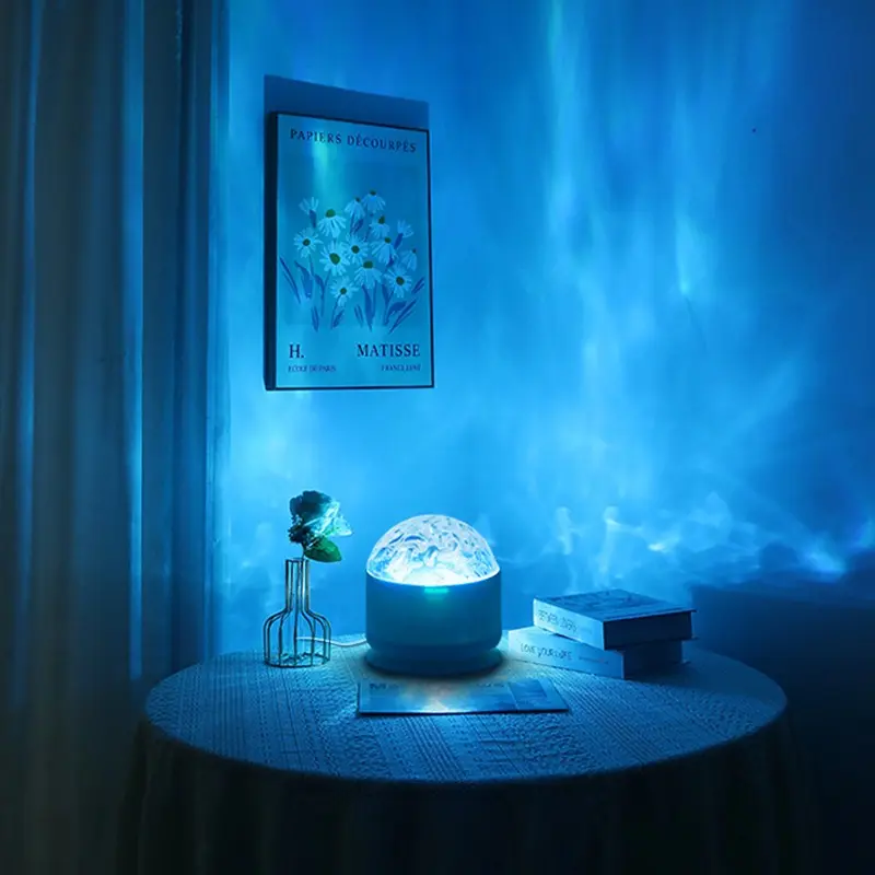 2 in 1 Aurora Ocean Wave Projector Light, USB Powered 16 Color Dynamic Ambient Light with Remote, Projection Light, Perfect for Home Decor, Restaurants & Bars, Aurora Projector Lamp, Ambient Decoration Lamp