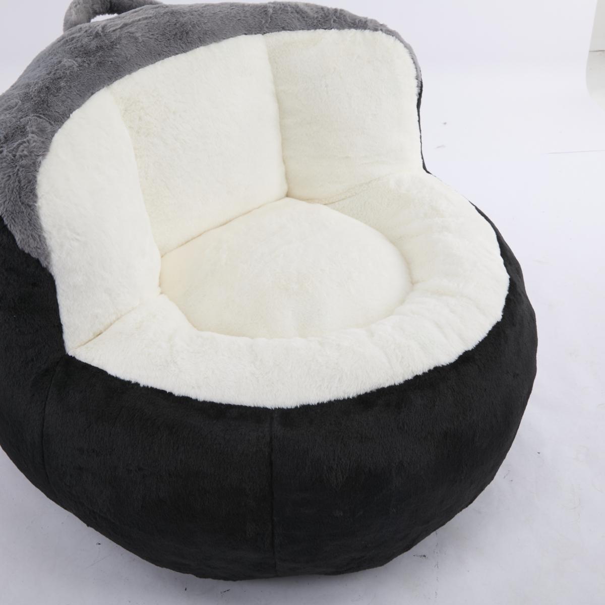 Oversized Bean Bag Chair, Multicolor Faux Fur Couch, Large Lounger Sofa for Living Room, No Assembly Required