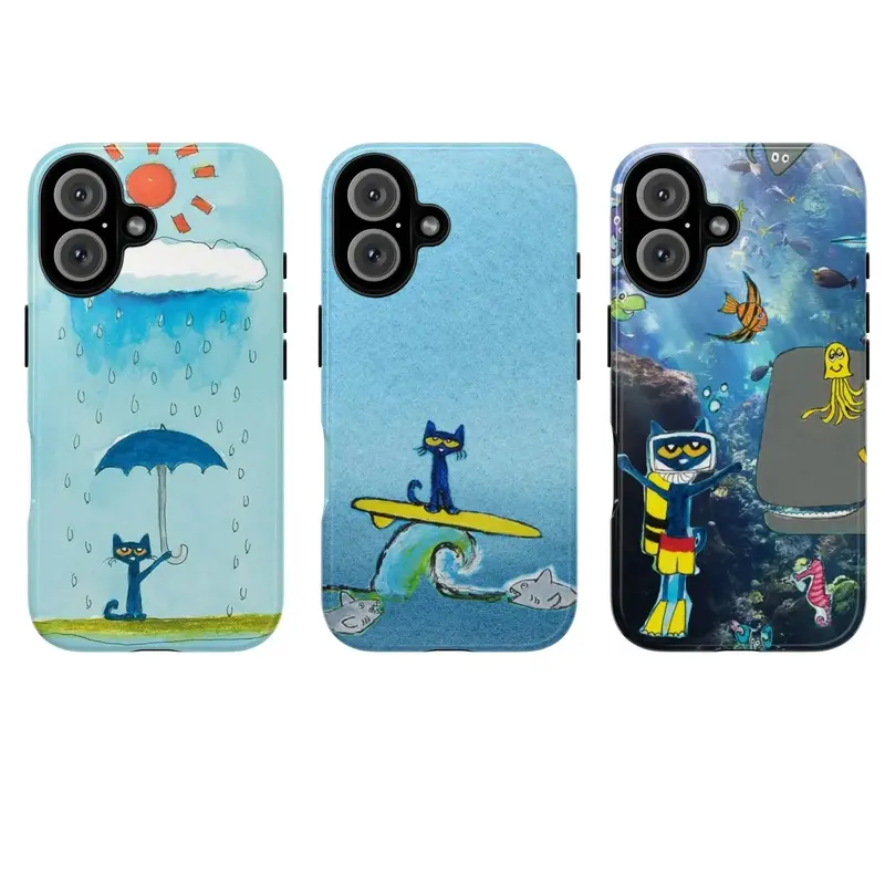 Cool Cat Smartphone Case, Colorful Cartoon Art Design Cellphone Shell, Stylish Protective Handheld Accessory for ipone 17 16 15 14 13 12 11 Pro ProMax Plus  Air series, Fan Gift, Mobile Phone Accessories, C
