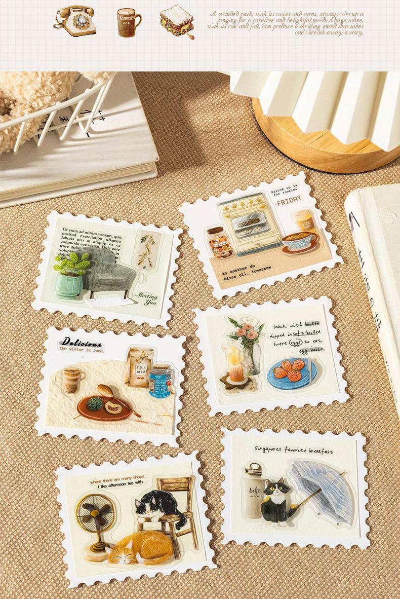 100 piece minimalist large sticker pack featuring characters, flowers, scene product patterns, minimalist style, PET waterproof material, self adhesive, DIY journal decoration, scrapbook notebook materials