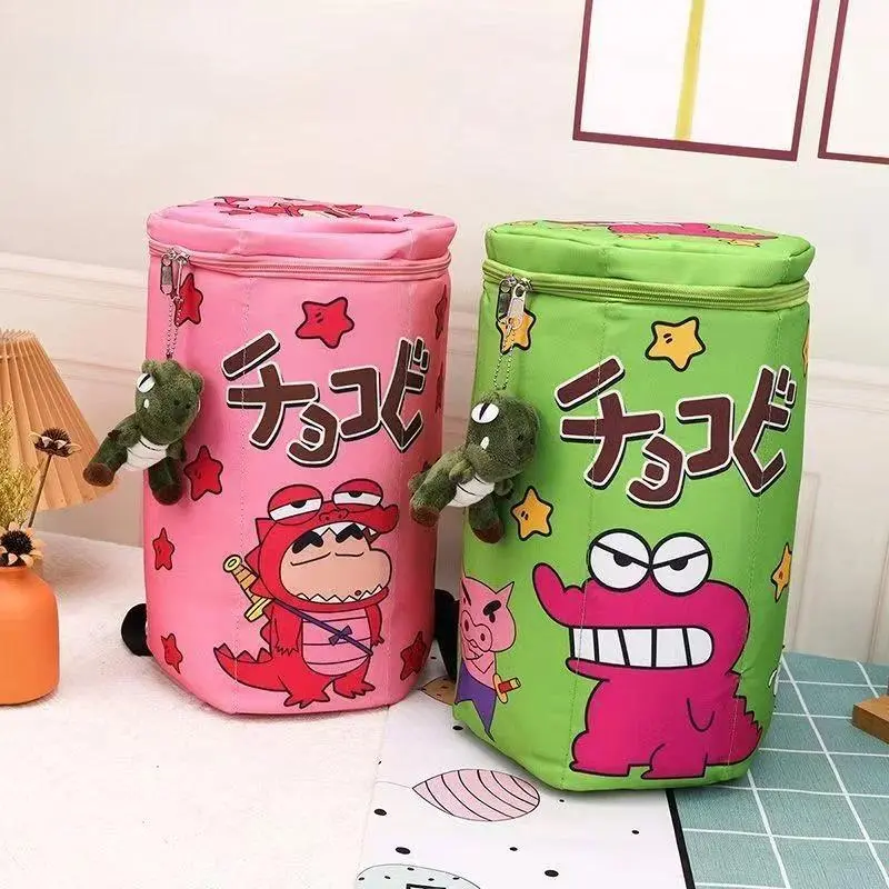 Crayon Shin-Chan Same Style Cute Backpack Crocodile Biscuit Backpack Top Zipper Badminton Racket Bag Portable Large Capacity Bag