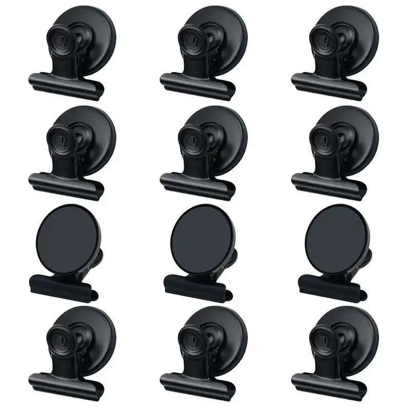Magnetic Refrigerator Clips, 12/24 Pcs Whiteboard Magnets, Paper Holders for Fridge Organization, Detailed List Display