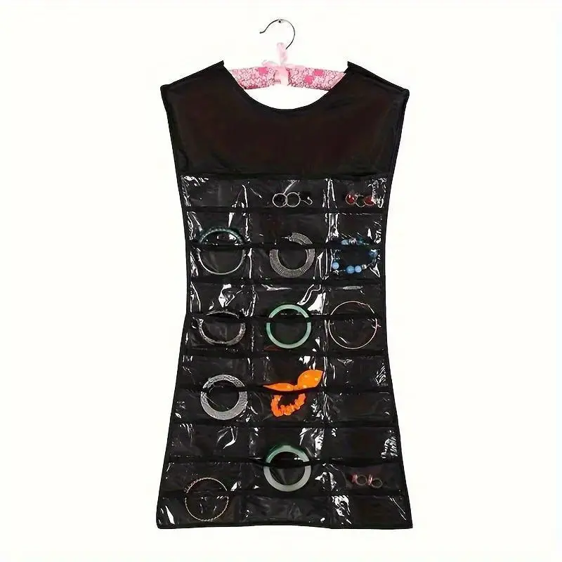 Non-Woven Fabric Jewelry Hanging Bag, Vest-Shaped Storage Bag, Personal Items Organizer, Multi-Use Storage Pouch, 1 Piece