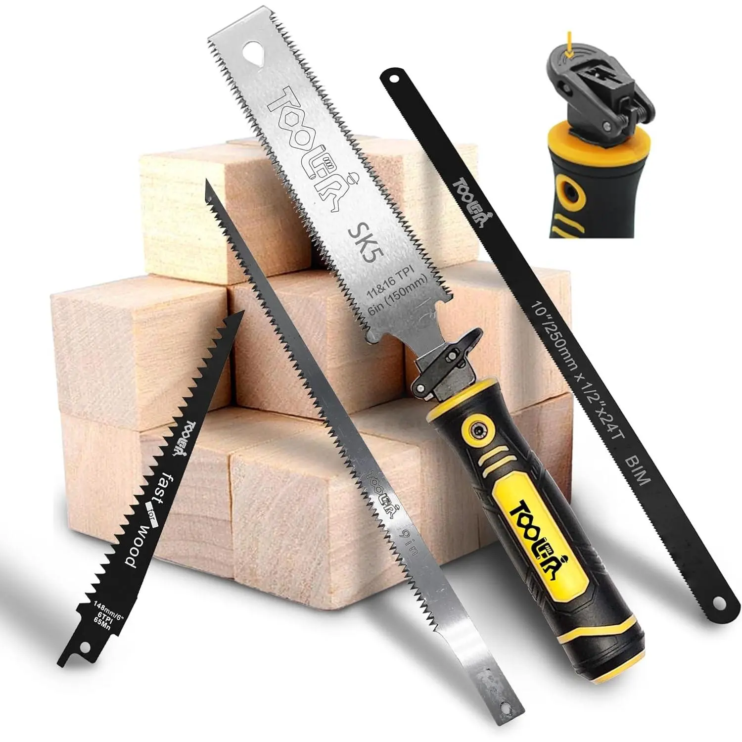 5-In-1 Multi-Blade Handsaw for Woodworking Tools (Japanese/Drywall/Hacksaw)