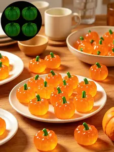 Halloween Decor Night Glow Mini Pumpkin Ornaments, Resin DIY Party Accessories, Room Decoration, Gift Idea, 1/10/20pcs
