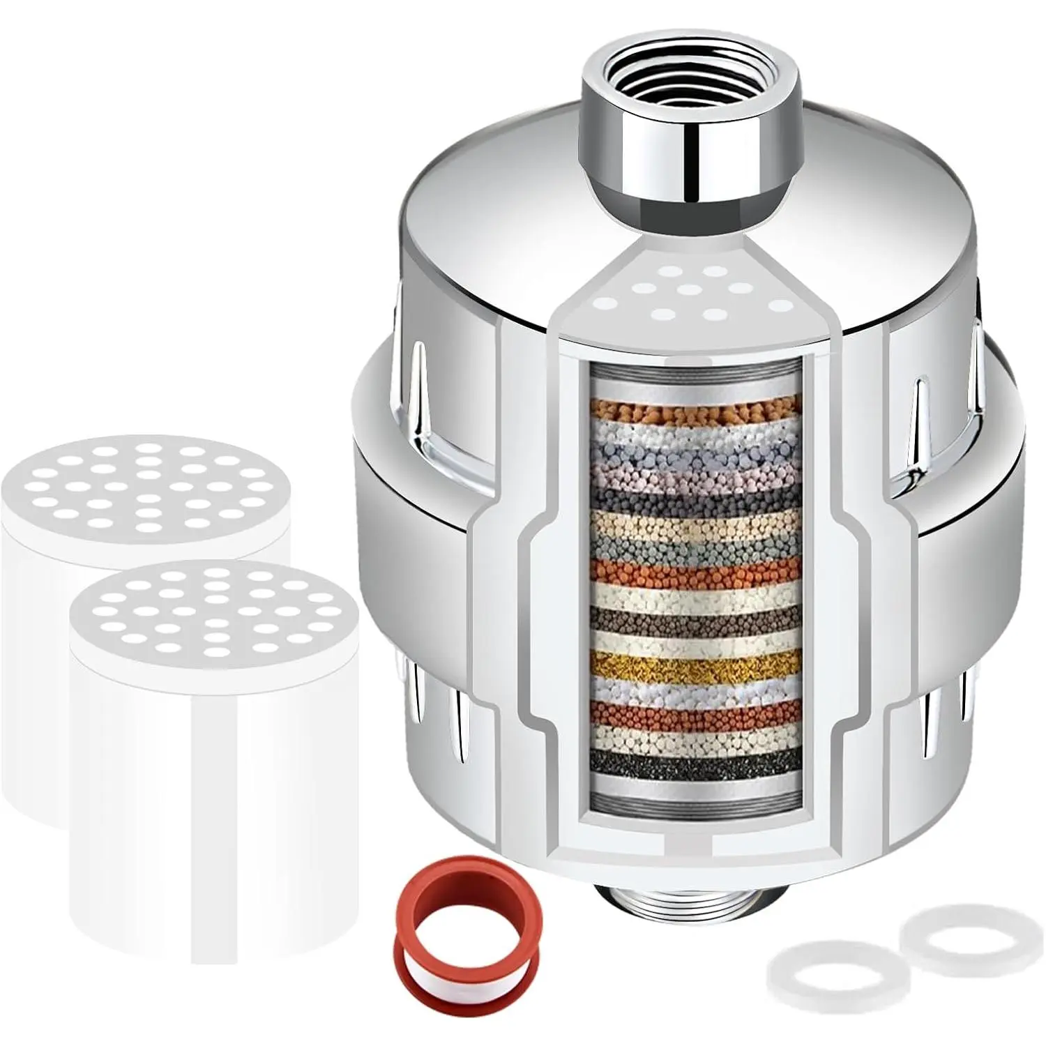 Shower Filter for Hard Water Two   High Output Shower Water Filter  Remove Chlorine and Fluoride()