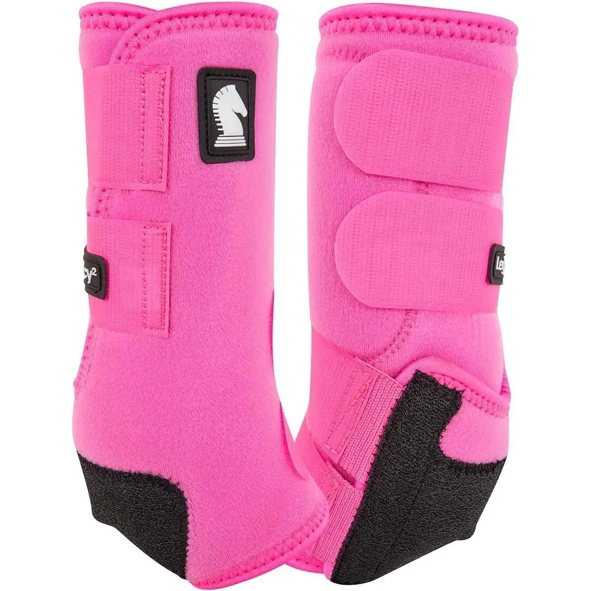 Legacy2 Medium Hot Pink Equestrian Front Leg Support Boots, Solid Color Protective Horse Wraps