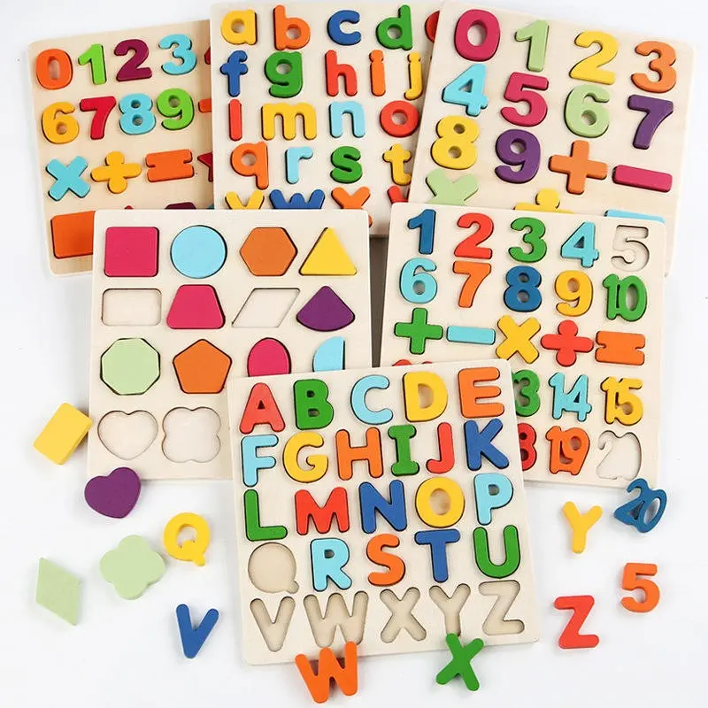 Large Alphabet and Number Puzzle Toy, Colorful Wooden Letters and Numbers, 26 Letters for Word Practice, 1-20 Numbers for Math Learning, Back to School Gifts School Supplies